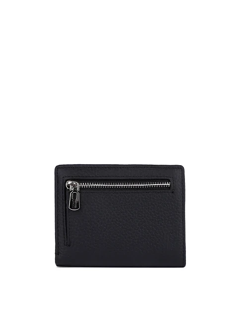 Кошелек на кнопке кожаный черный - фото 3 - Miraton