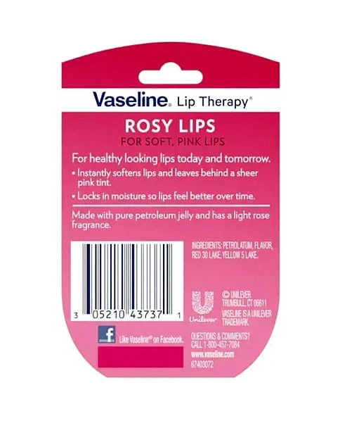 Бальзам для губ Carmex Vaseline Lip Rosy lips, 7 г. - фото 2 - Miraton