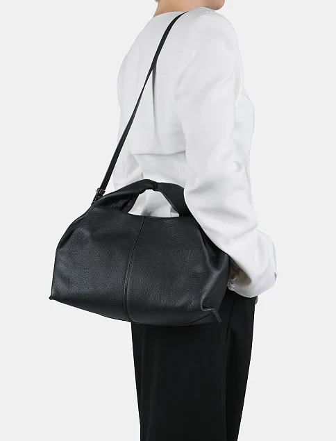 Женская сумка кожаная черная - фото 2 - Miraton