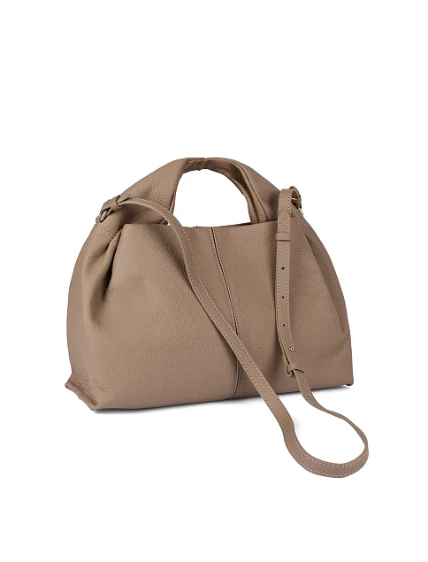 Женская сумка кожаная бежевая - фото 7 - Miraton