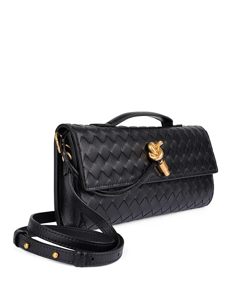 Женский клатч кожаный черный - фото 6 - Miraton