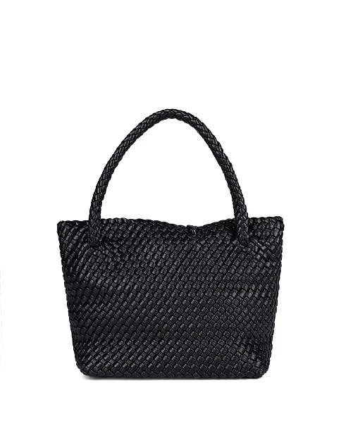 Женская сумка шоппер кожаная черная - фото 4 - Miraton