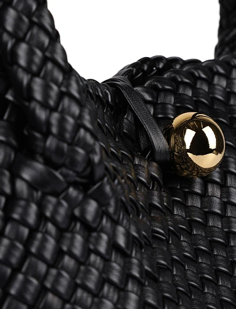 Женская сумка шоппер кожаная черная - фото 5 - Miraton