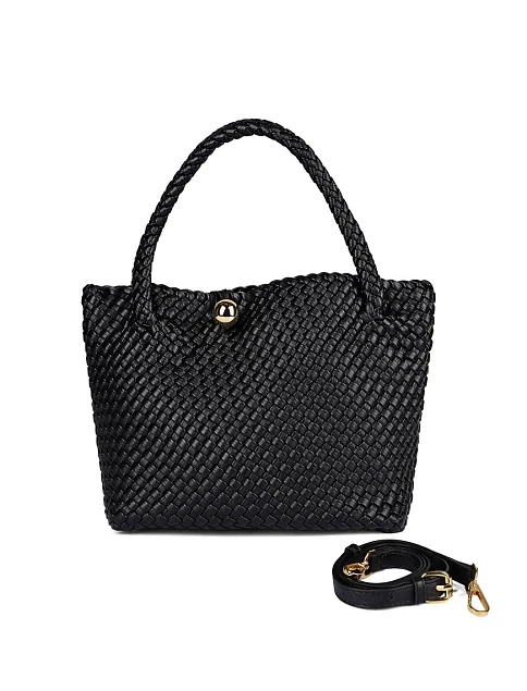 Женская сумка шоппер кожаная черная - фото 6 - Miraton