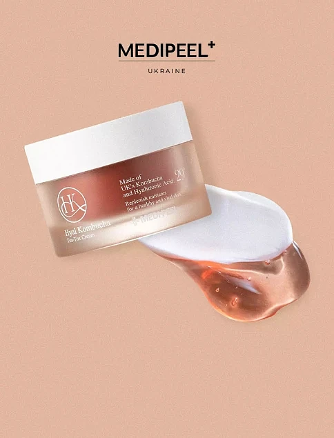 Ампульний крем для обличчя Medi Peel для підвищення еластичності шкіри з комбучею і гіалуроновою кис - фото 2 - Miraton