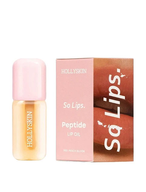 Бальзам для губ Hollyskin Peptide Lip Oil 002 Peach Bloom, 4ml - фото 1 - Miraton