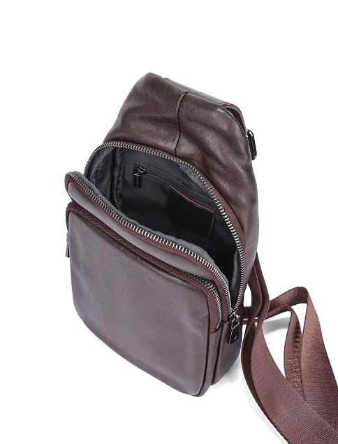 Мужская сумка кожаная коричневая - фото 5 - Miraton