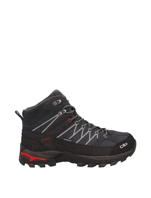 Мужские ботинки CMP RIGEL MID TREKKING SHOES WP кожаные темно-серые - фото 1 - Miraton