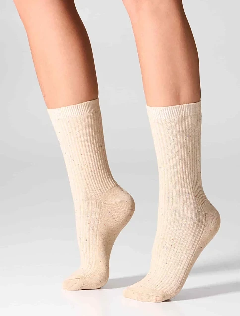Носки женские хлопковые молочно-персиковые 2 шт. - фото 2 - Miraton