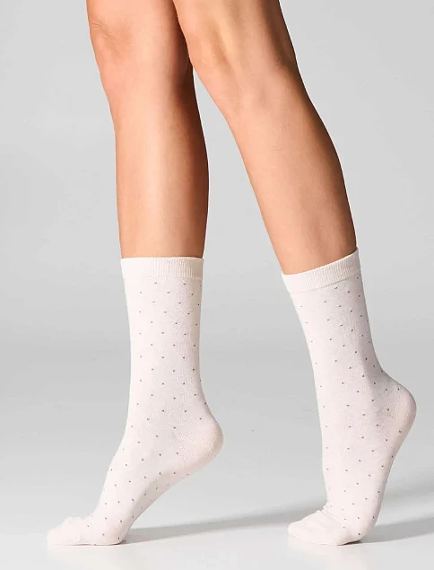 Носки женские хлопковые бежево-молочные 2 шт. - фото 2 - Miraton