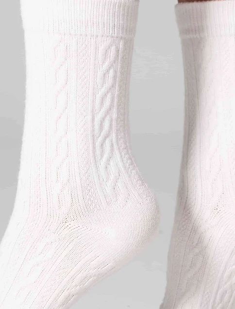 Носки женские хлопковые белые 2 шт. - фото 3 - Miraton