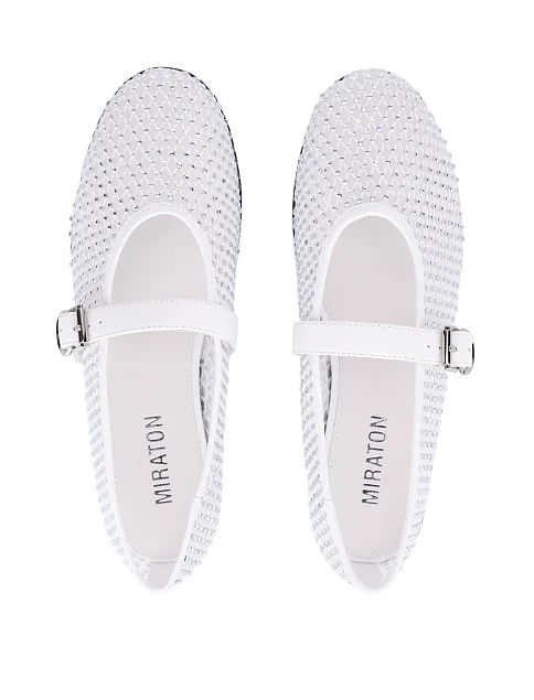 Жіночі балетки з сітки білі - фото 6 - Miraton