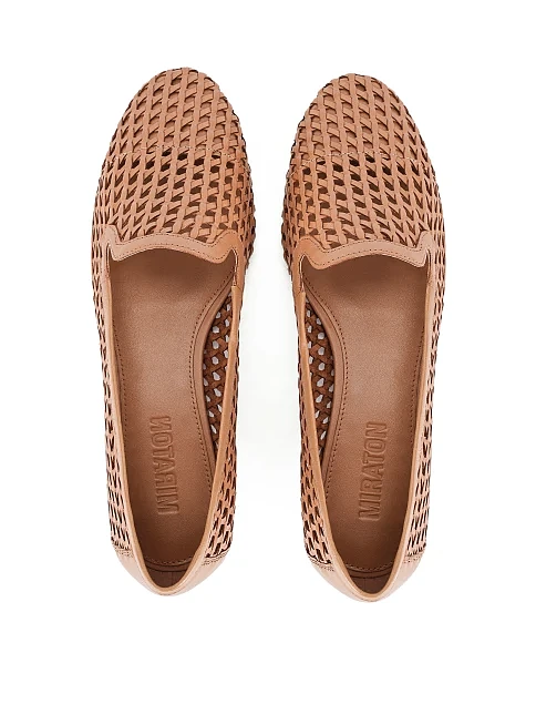 Женские слиперы кожаные коричневые - фото 2 - Miraton