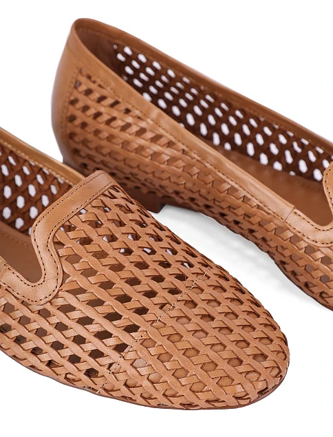 Женские слиперы кожаные коричневые - фото 5 - Miraton