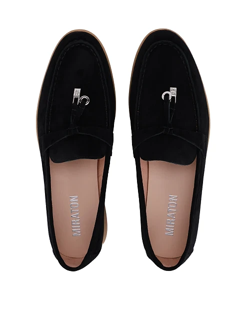 Женские слиперы велюровые черные - фото 2 - Miraton