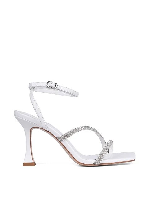 Жіночі босоніжки шкіряні білі - фото 1 - Miraton