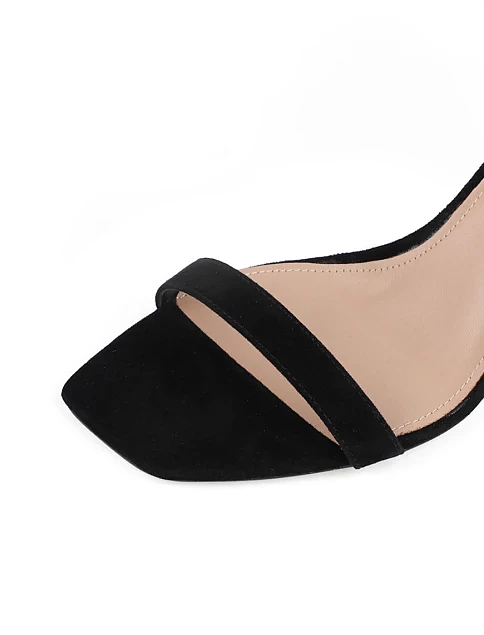 Жіночі босоніжки велюрові чорні - фото 5 - Miraton