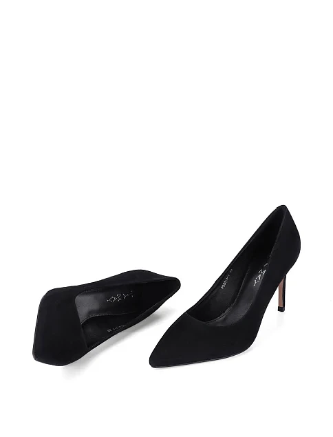 Женские туфли велюровые черные - фото 5 - Miraton