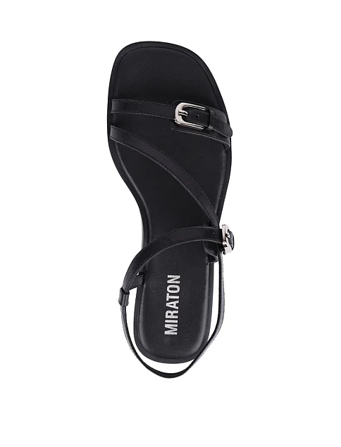 Жіночі шкіряні сандалі чорні - фото 1 - Miraton