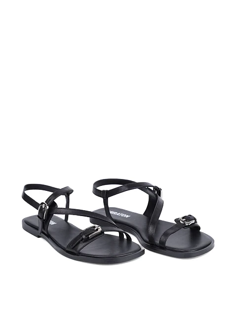 Жіночі шкіряні сандалі чорні - фото 3 - Miraton