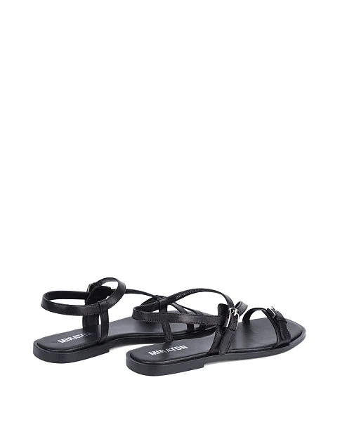 Жіночі шкіряні сандалі чорні - фото 4 - Miraton