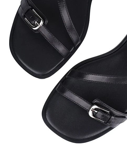 Жіночі шкіряні сандалі чорні - фото 5 - Miraton