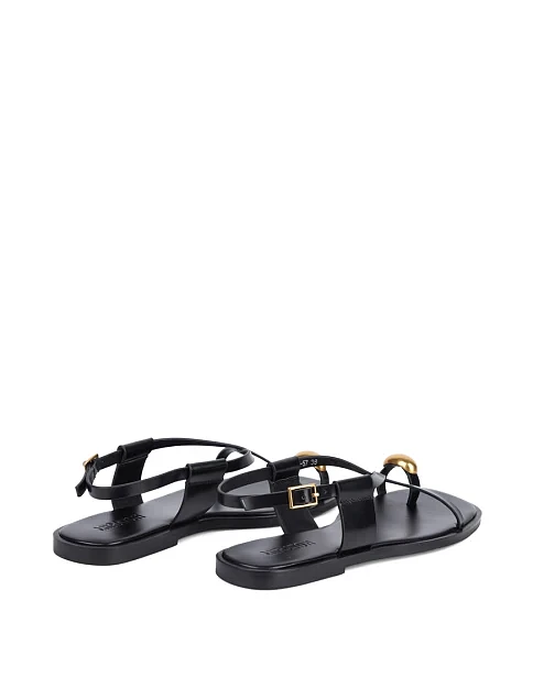 Женские сандалии кожаные черные - фото 4 - Miraton