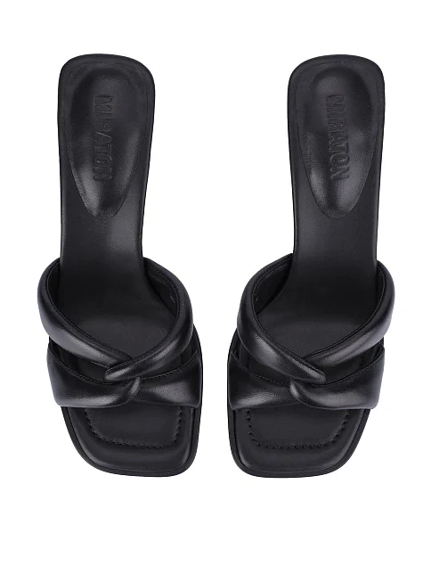 Жіночі шкіряні сабо чорні - фото 6 - Miraton