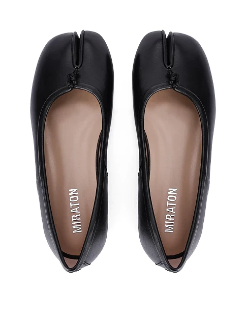 Жіночі балетки шкіряні чорні - фото 2 - Miraton
