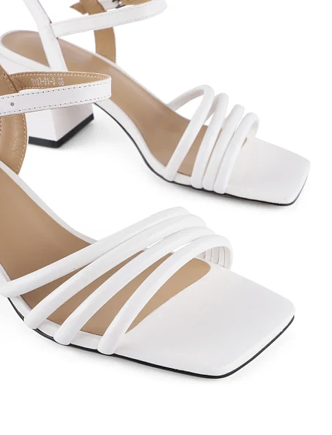 Жіночі босоніжки шкіряні білі - фото 5 - Miraton