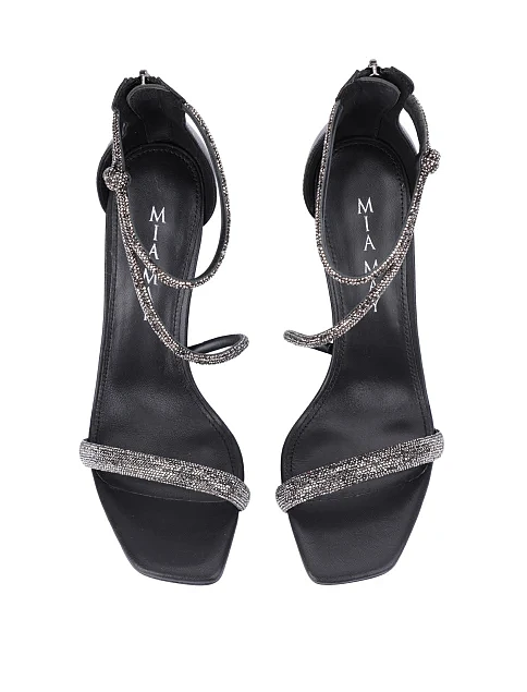 Жіночі босоніжки шкіряні чорні - фото 5 - Miraton