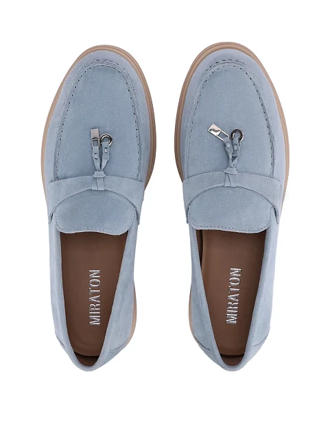 Женские слиперы велюровые голубые - фото 2 - Miraton