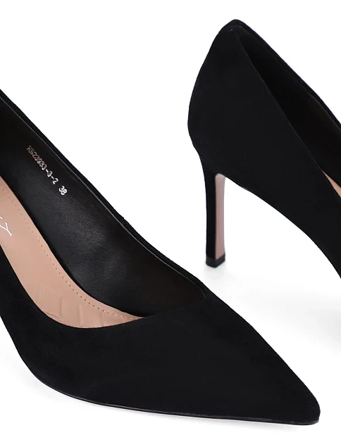 Женские туфли велюровые черные - фото 5 - Miraton