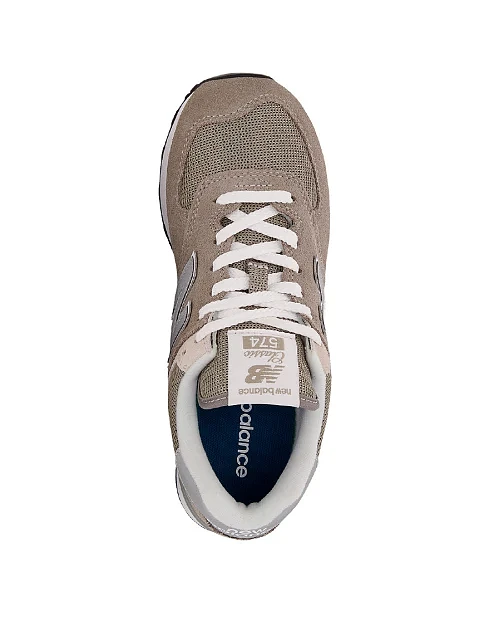 Женские кроссовки New Balance 574 замшевые серые - фото 4 - Miraton