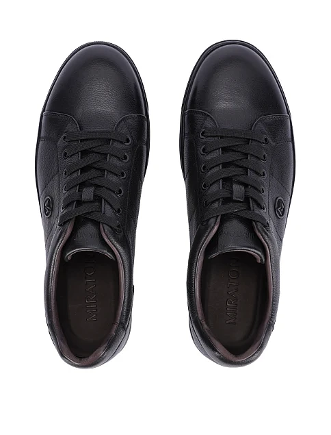 Мужские кеды кожаные черные - фото 4 - Miraton