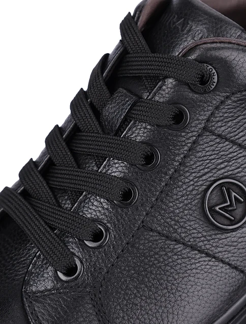 Мужские кеды кожаные черные - фото 5 - Miraton