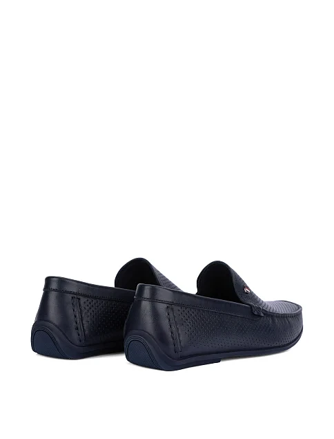 Мужские мокасины кожаные синие - фото 3 - Miraton