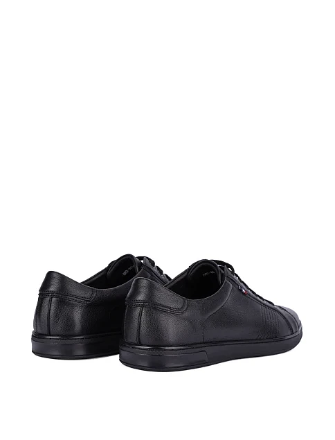 Мужские кеды кожаные черные - фото 3 - Miraton