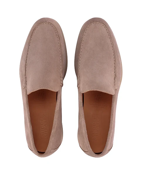 Мужские туфли замшевые бежевые - фото 4 - Miraton