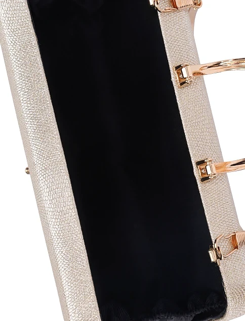 Женский клатч из ламе золотой - фото 8 - Miraton