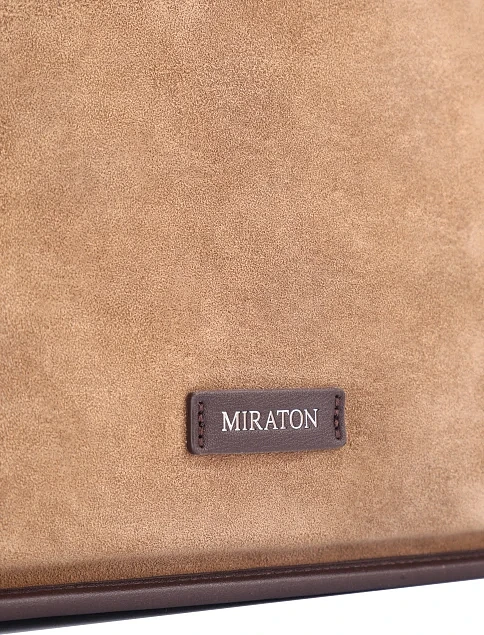 Женская сумка тоут замшевая бежевая - фото 5 - Miraton