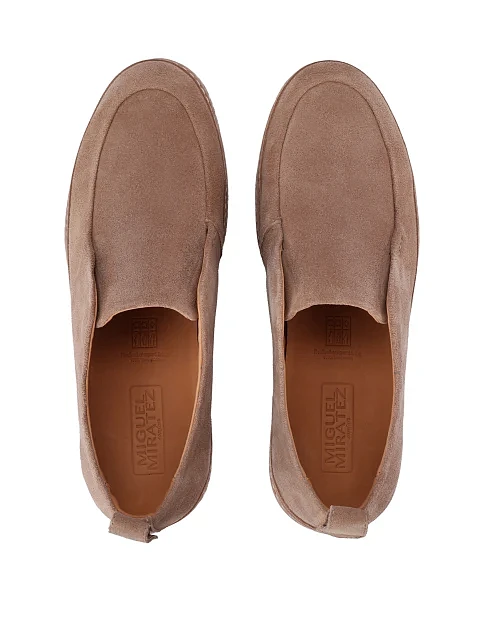 Мужские туфли замшевые бежевые - фото 4 - Miraton