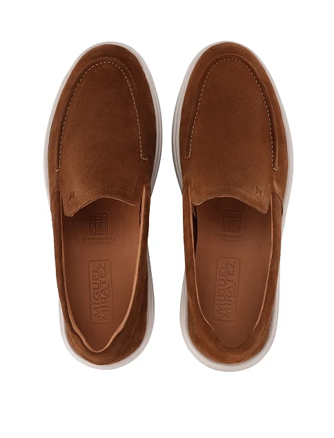 Мужские туфли замшевые бежевые - фото 4 - Miraton