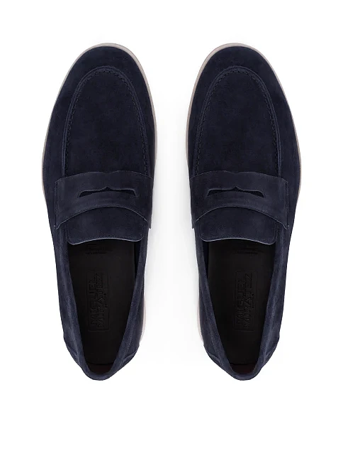 Чоловічі туфлі замшеві сині - фото 4 - Miraton