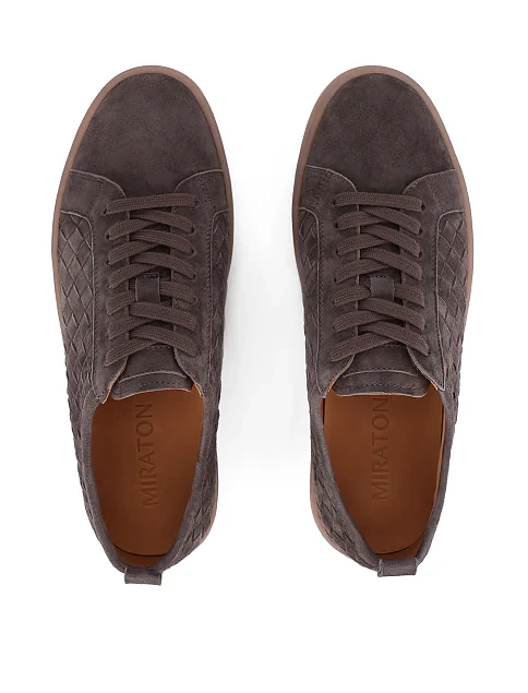 Мужские кеды замшевые серые - фото 4 - Miraton