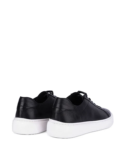 Мужские кеды кожаные черные - фото 3 - Miraton