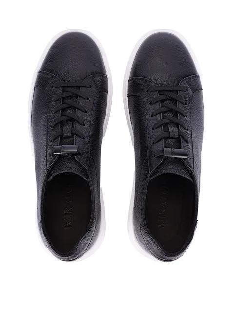 Мужские кеды кожаные черные - фото 4 - Miraton