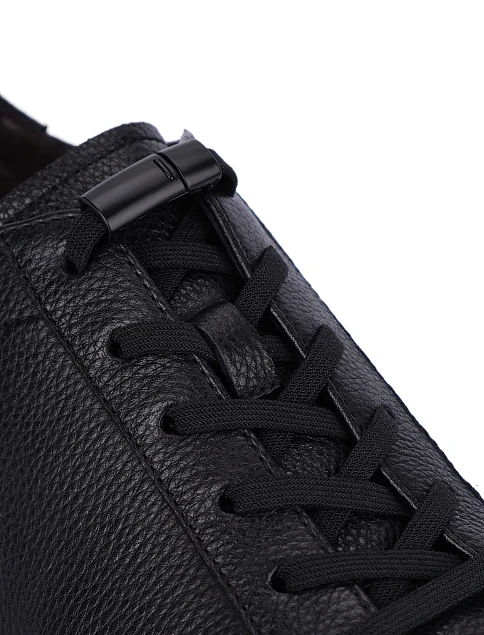 Мужские кеды кожаные черные - фото 5 - Miraton