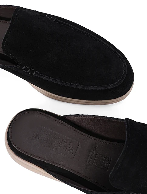 Мужские сабо замшевые черные - фото 5 - Miraton