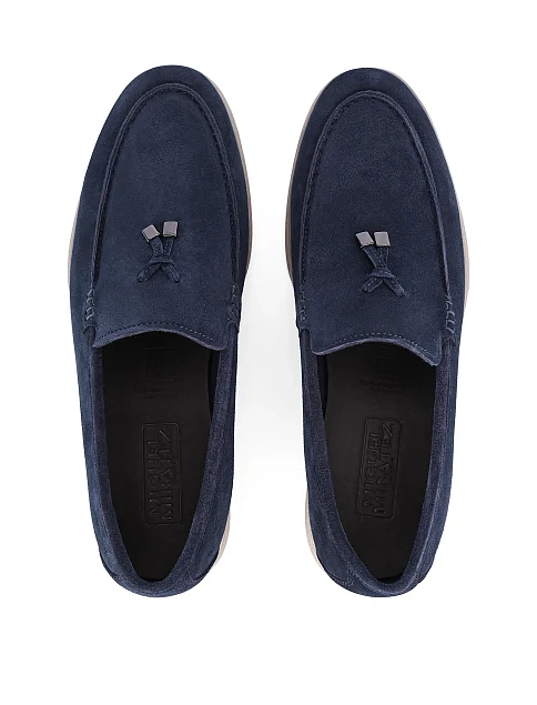 Чоловічі туфлі замшеві сині - фото 5 - Miraton